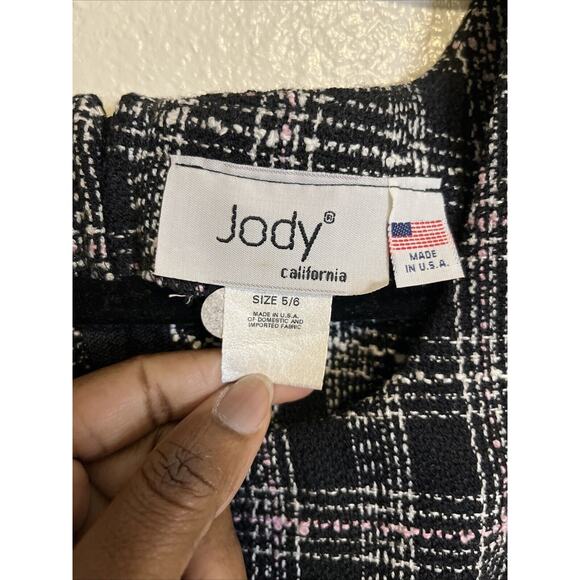 Vintage Jody Sz 5/6 Midi Tweed Plaid Grunge Dark Academia Sheath Dress - Picture 3 of 15